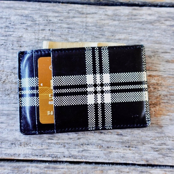 Alexander McQueen Mens Wallet Vintage Plaid Black White With Original Box - Picture 7 of 10